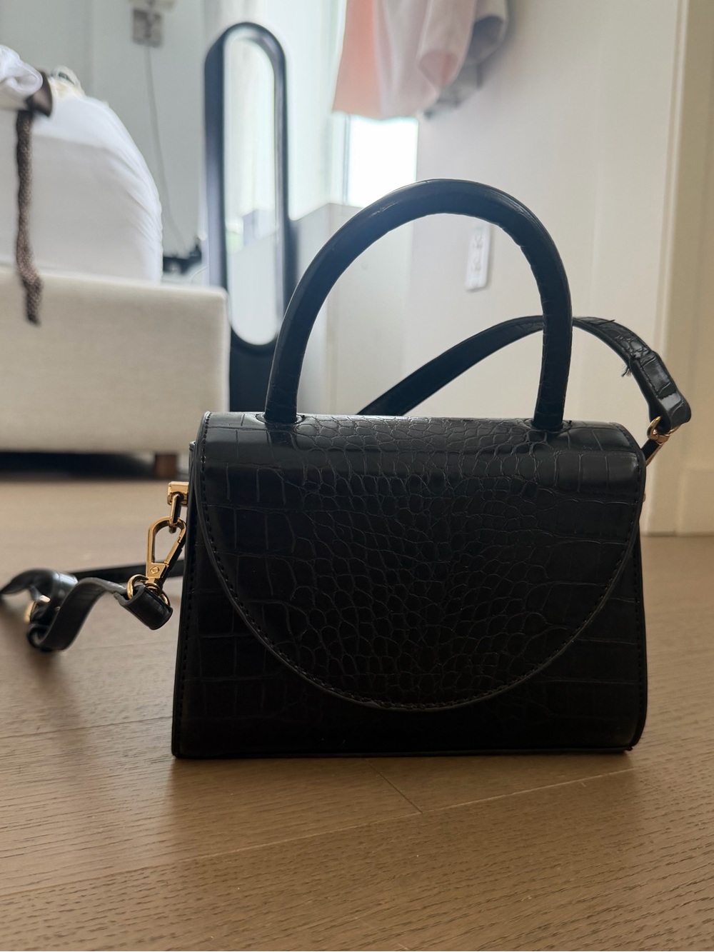 Olga Berg Nadia Faux Leather Top Handle Bag